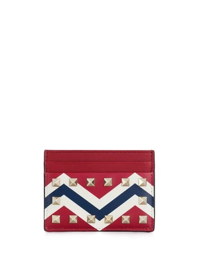 Valentino Garavani Rockstud Cardholder Women Red 100% Calfskin Onesize