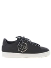 Philipp Plein Men's Shoes Leather Trainers Sneakers Hexagon In Black