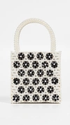Shrimps Antonia Flower-beaded Top Handle Bag, Cream In Cream/black