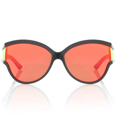 Balenciaga Ski Reflective Cat-eye Acetate Sunglasses In Orange