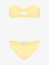 Hunza G Jean Crinkle Bandeau Bikini In Yellow