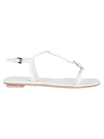 Prada Women's Leather Sandals In White