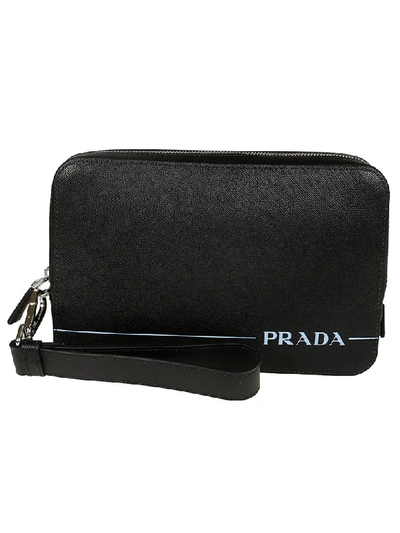 Prada Classic Zip Around Wallet In Black