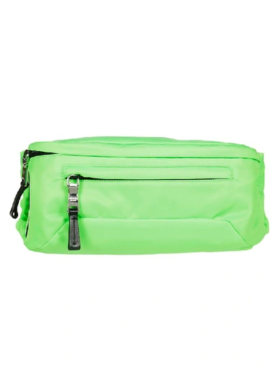 Prada Logo Patch Nylon Belt Bag In Green