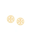 Tory Burch Miller Logo Stud Earrings In Gold