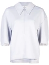 TIBI FRISSE SCULPTED POLO TOP