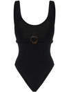 HUNZA G SOLITAIRE CRINKLE BELTED SWIMSUIT