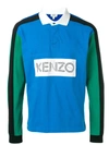 KENZO KENZO COLOURBLOCK POLO SHIRT - BLUE