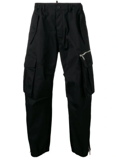 Dsquared2 Straight-leg Cargo Trousers - 黑色 In Black