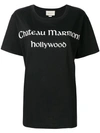 Gucci Chateau Marmont Hollywood Cotton T Shirt In 1055 Black Ivory