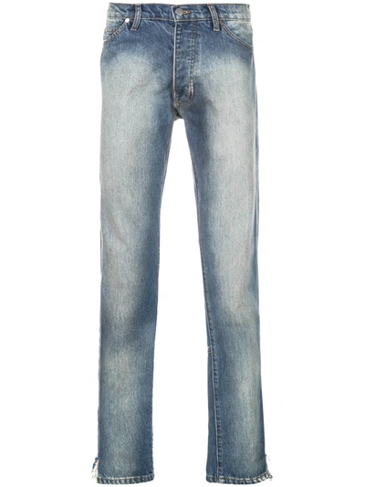 Rhude Stonewashed Bootcut Jeans In Blue
