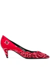 Saint Laurent Charlotte 55 Printed Pumps In 6402 Red