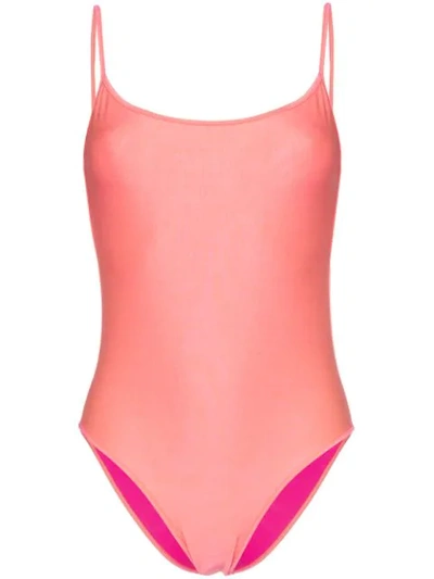 Ack Fisico Amarena Scoop Neck Swimsuit In Pink