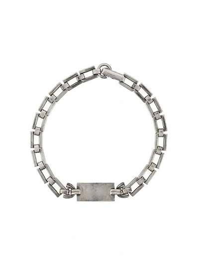 Saint Laurent Tag Link Bracelet - 银色 In Silver