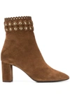 Saint Laurent Lou Ankle Boots In Brown