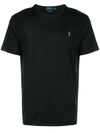 Polo Ralph Lauren Logo Embroidered T-shirt In Black