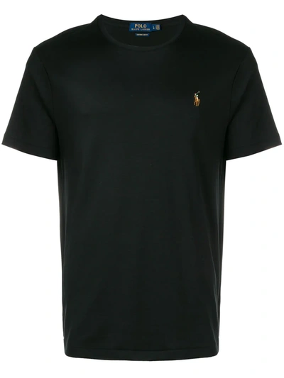 Polo Ralph Lauren Logo Embroidered T-shirt In Nero