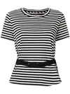 MONCLER BELTED STRIPED T-SHIRT