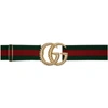 GUCCI GUCCI GREEN AND RED TORCHON GG ELASTIC BELT