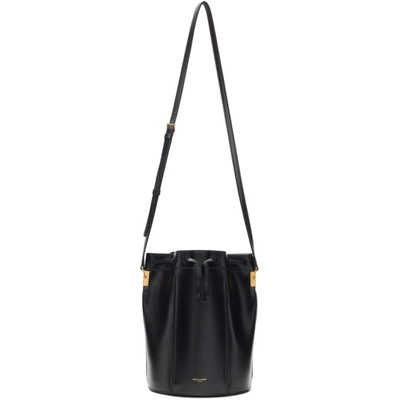 Saint Laurent Black Talita Medium Drawstring Leather Bucket Bag - 黑色 In Black