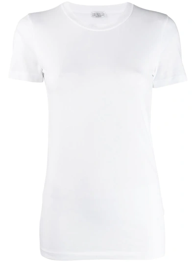 Brunello Cucinelli Slim Fit Plain Knit T-shirt In White