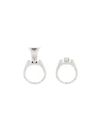 RAF SIMONS SILVER RING EARRINGS