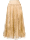 ERMANNO SCERVINO PLEATED LACE SKIRT