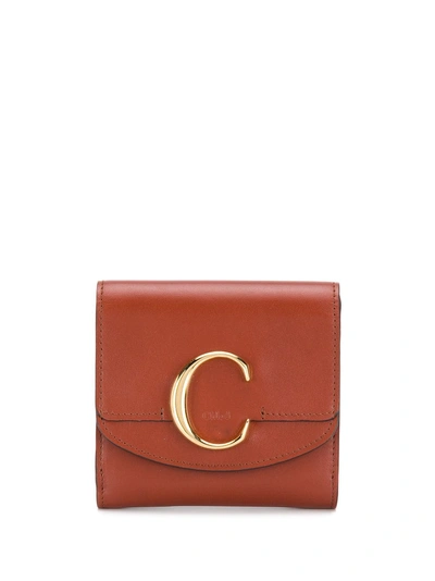 Chloé C Mini Trifold Wallet In Brown