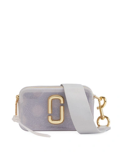 Marc Jacobs The Jelly Glitter Snapshot Crossbody Bag In Silver Multi/gold