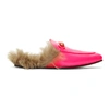 GUCCI GUCCI PINK FLUORESCENT PRINCETOWN LOAFERS