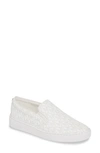Michael Michael Kors Keaton Logo-print Faux Textured-leather Slip-on Sneakers In White