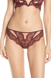 Thistle & Spire Kane Cutout Lace Thong In Cherry