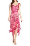 Bronx And Banco Eva Lace Cocktail Dress In Fuchsia