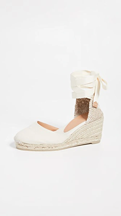 Castaã±er Carina Wedge Espadrilles In Ivory