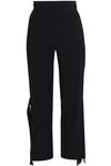 CUSHNIE ET OCHS WOMAN TIE-DETAILED STRETCH-CREPE BOOTCUT trousers BLACK,GB 2507222119213433