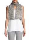 Stella Mccartney Leopard-print Wraparound Scarf In Grey Leopard