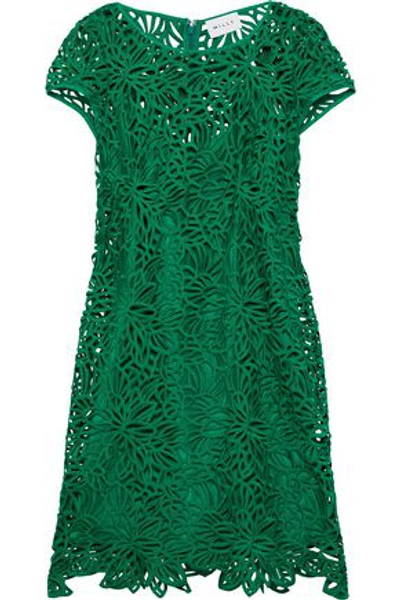 Milly Woman Chloe Crocheted Lace Dress Emerald