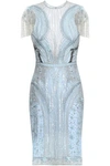 ZUHAIR MURAD WOMAN EMBELLISHED EMBROIDERED SILK-BLEND TULLE MINI DRESS SKY BLUE,AU 2507222119577135