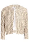 OSCAR DE LA RENTA OSCAR DE LA RENTA WOMAN CROPPED METALLIC BOUCLÉ JACKET GOLD,3074457345618553195