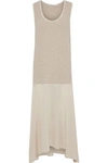 AGNONA AGNONA WOMAN RIBBED WOOL AND WASHED-SILK MAXI DRESS SAND,3074457345620253822