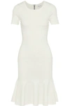 MILLY MILLY WOMAN FLUTED KNITTED DRESS WHITE,3074457345620047836