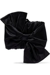 OSCAR DE LA RENTA WOMAN ROGAN BOW-EMBELLISHED SATIN CLUTCH BLACK,US 7668287966238335