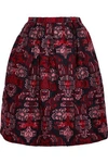 OSCAR DE LA RENTA OSCAR DE LA RENTA WOMAN PLEATED JACQUARD SKIRT CLARET,3074457345618661423