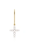 SOPHIE BILLE BRAHE FELLINI 14K GOLD AND PEARL SINGLE HOOP EARRING,731982