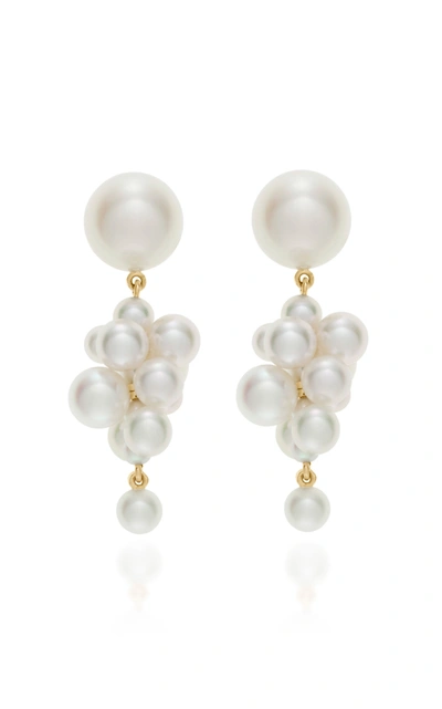 Sophie Bille Brahe Botticelli 14k Gold And Pearl Earrings In White