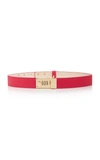 Brandon Maxwell Lock-embellished Faux-leather Belt In Pink