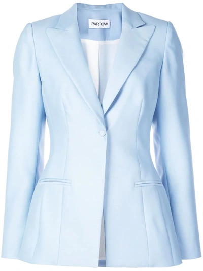 Partow Theron Wool-silk Jacket In Blue