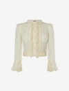 ALEXANDER MCQUEEN KNITTED RUFFLE CARDIGAN