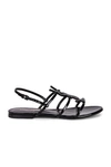 Saint Laurent Black Patent Cassandra Open Sandals