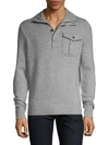 AMICALE Merino Wool Cashmere Quarter-Zip Sweater